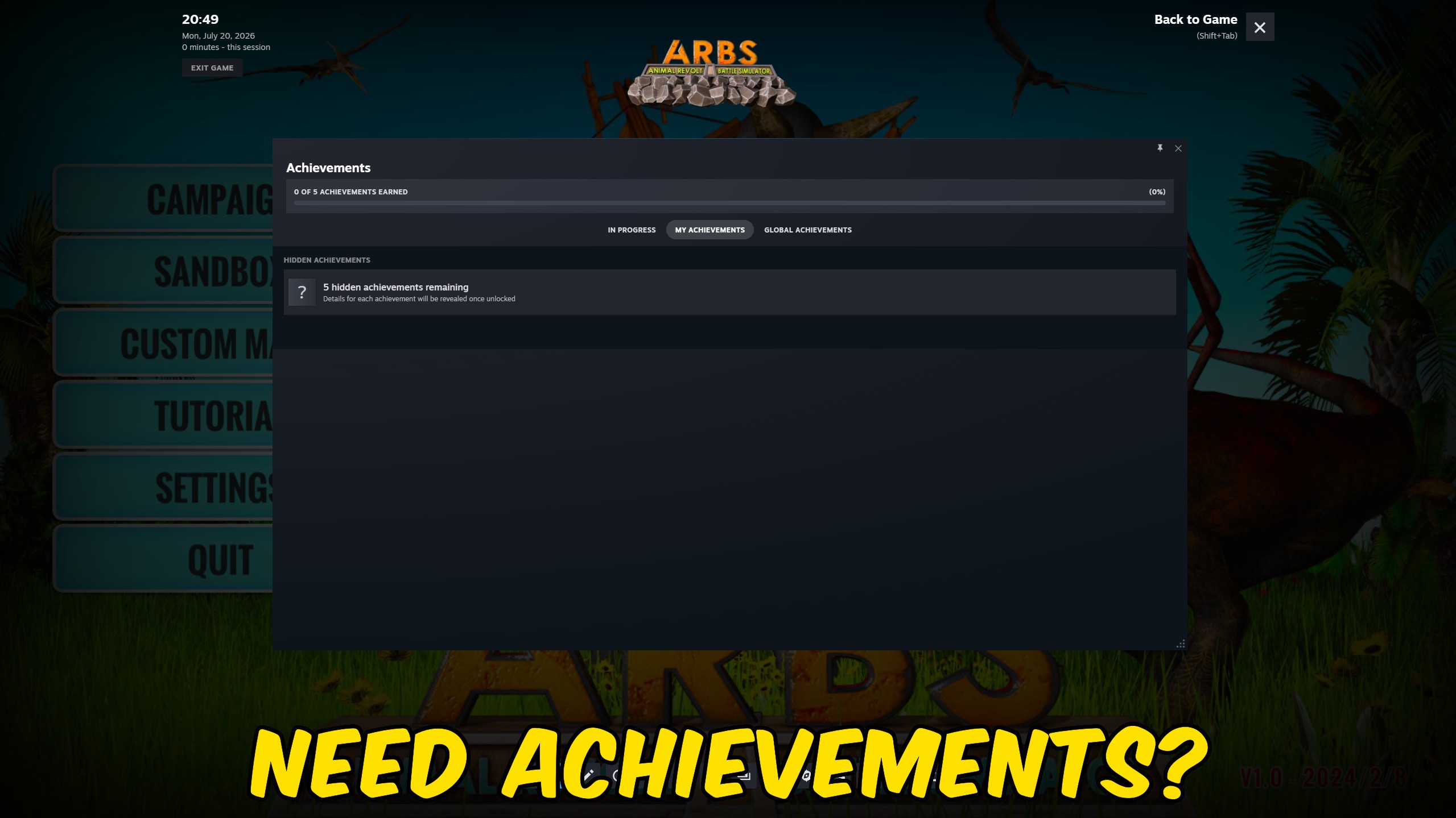 Animal Revolt Battle Simulator — Achievement Unlocker